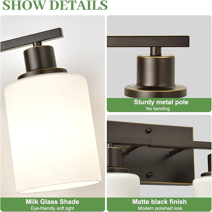 4-Light Bathroom Light Fixtures, Vanity Light - Image 3