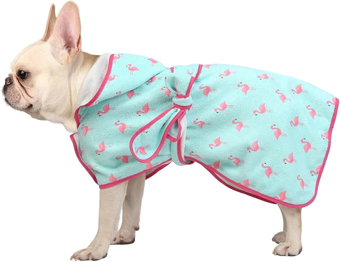 HDE Dog Bathrobe Super Absorbent Quick Drying Puppy Towel Wrap Coat Adjustable - Image 3