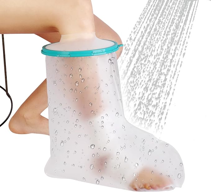 Cast Covers for Shower Foot Soft Green Adult, Waterproof Cast Cover/Bag by CIVJET