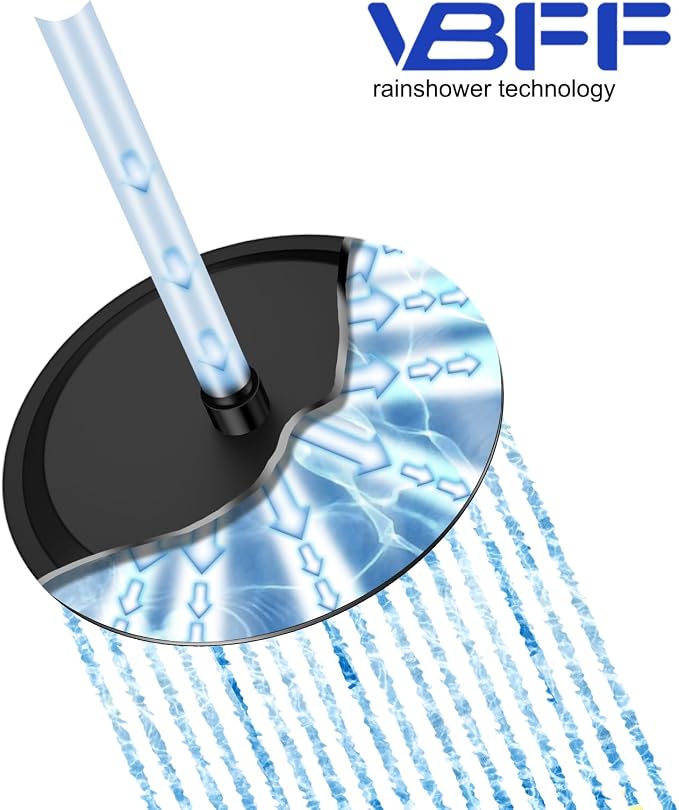 VBFF-Shower Head, rain shower head, 12 inch- Round Shower Head, 1.8 GPM Flow - Image 3