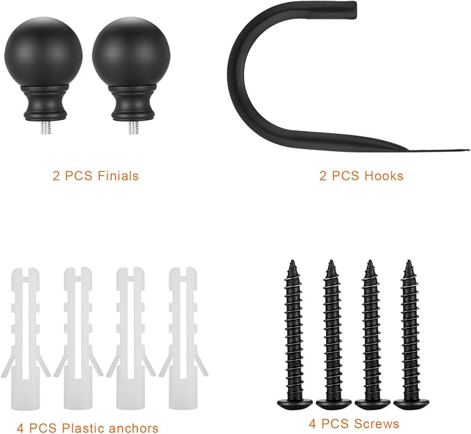 Double Curtain Rod, Adjustable 1 inch Double Drapery Rod Rods - Image 4