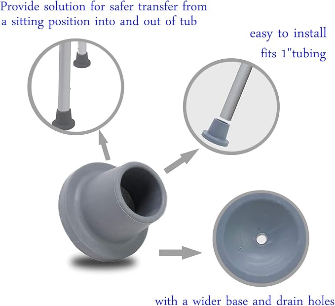 Replacement Feet for Shower Chair Bath Seat, shower stools and transfer bench - Image 3