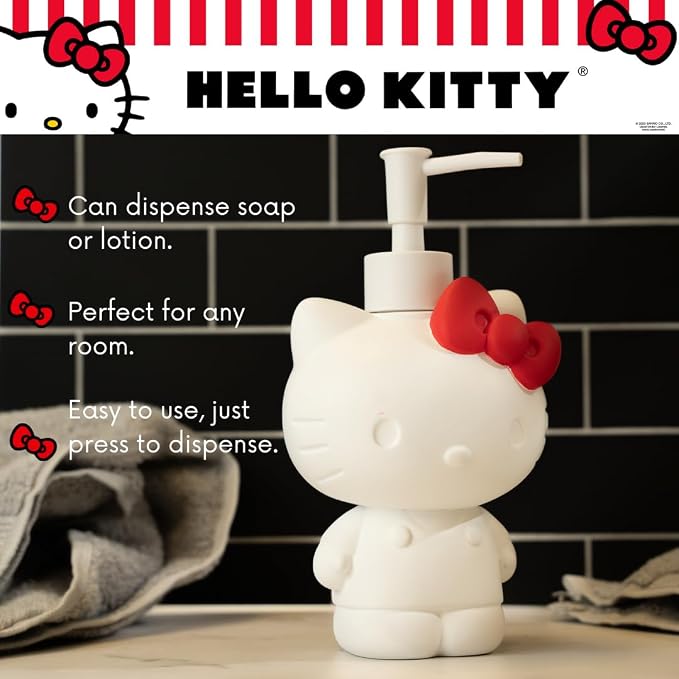 Hello Kitty Soap/Lotion/Hand Sanitizer Resin Pump Dispenser, 10.36 Ounces - Image 3