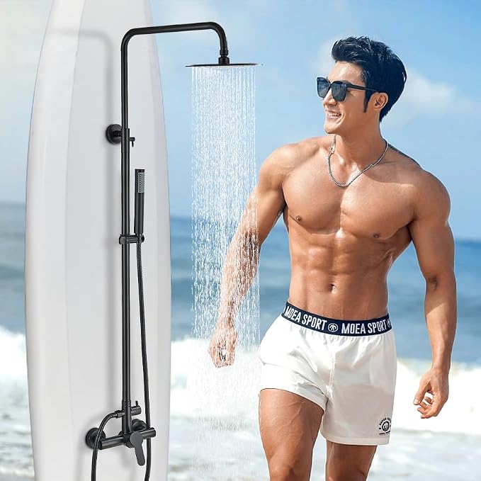 Shower System Matte Black Outdoor Shower Fixtures - Image 6