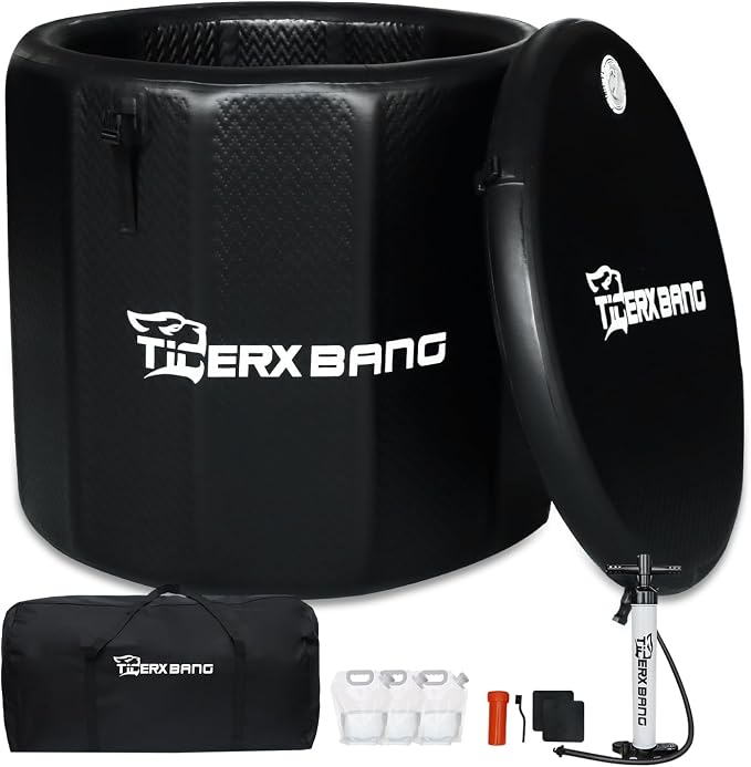 Ice Bath Tub, Inflatable Cold Plunge Tub, Water Chiller Compatible, 151.3Gallon by Tigerxbang