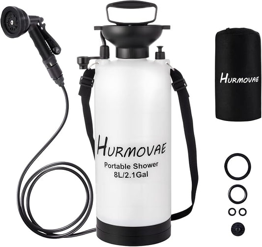 2.1 Gallon/8L Portable Shower–10 Spray Modes, Nylon Insulated Sleeve & No by Unknown