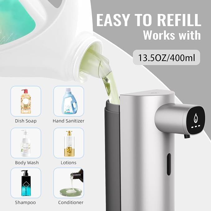 Automatic Liquid Soap Dispenser Touchless, USB Rechargeable Smart Hand Soap - Image 5
