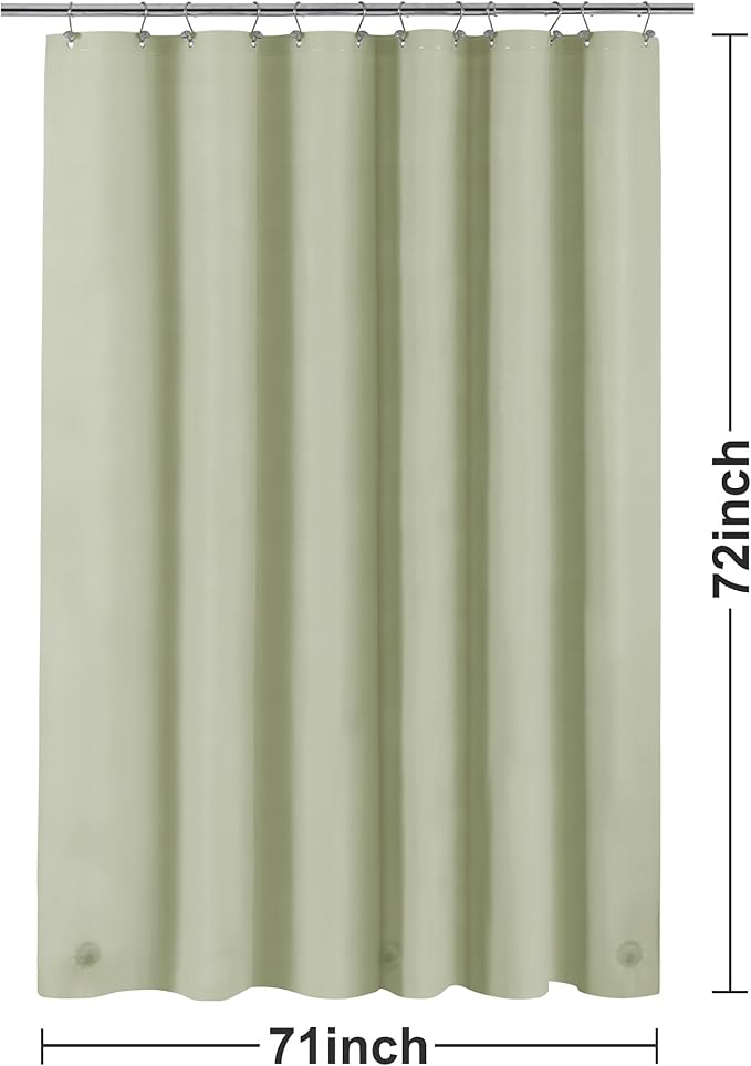 Sage Green Plastic Shower Curtain Liner - Image 7