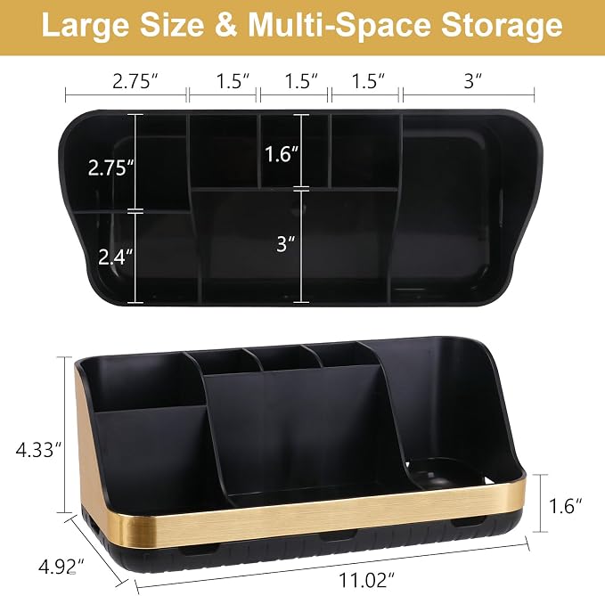 Gold Toothbrush Holders for Bathrooms Countertop Organizer - Image 7