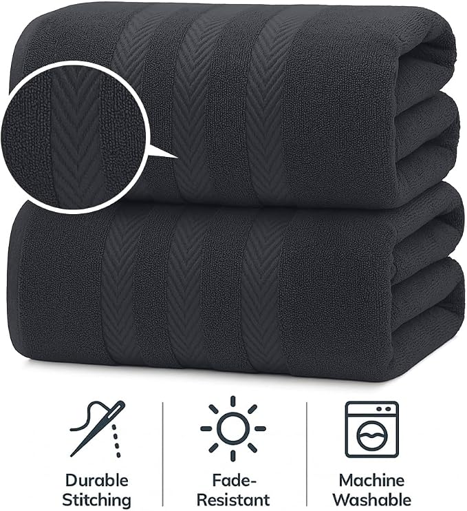 RIVERSIDE Pack of 2 Extra Large Bath Sheets 35 x 70 Inches - Image 3