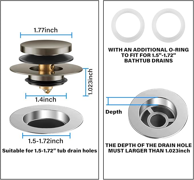 Bathtub Drain Stopper, Uxoz Universal Tub Stopper - Image 5