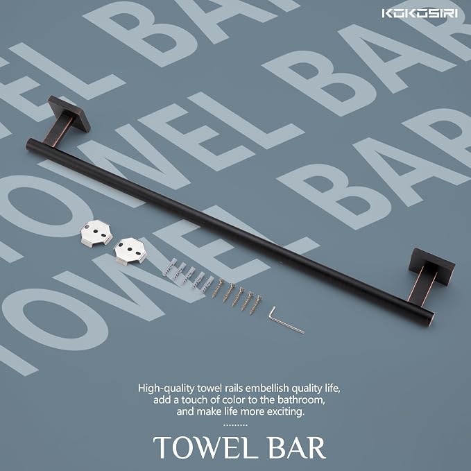 KOKOSIRI Bathroom Towel Bar Bath Towel Holders - Image 6