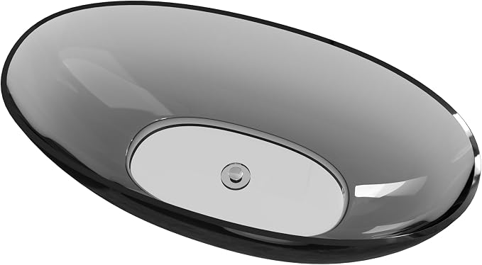 Stone Resin Freestanding Bathtub 71", Elegant Oval Shape Soaking Tub, Solid - Image 6