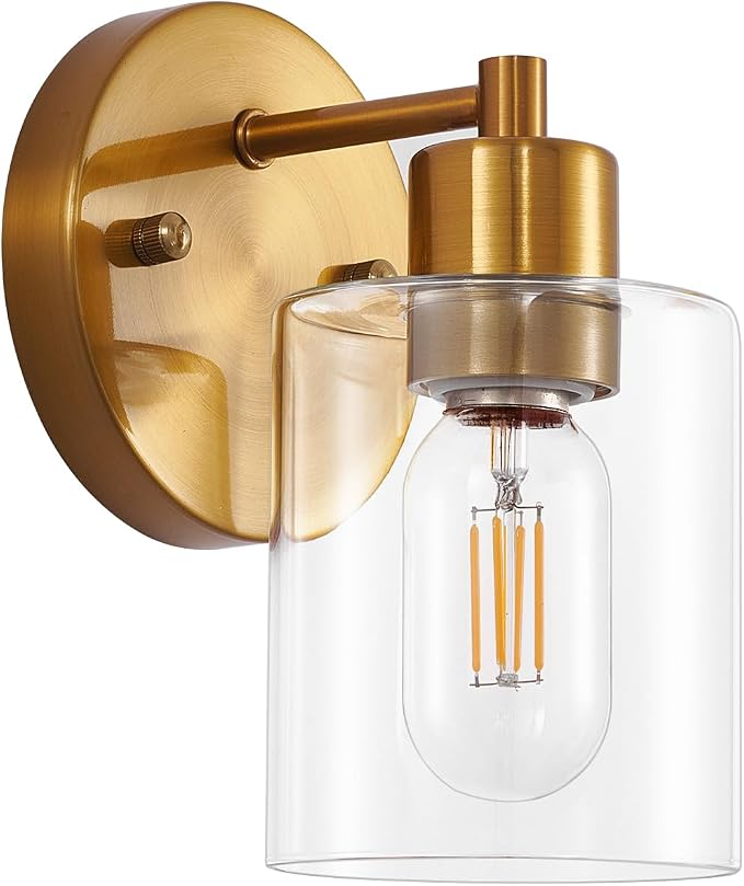 1-Light Wall Sconce Gold, Vanity Light, Wall Mount Bathroom Mirror Fixtures by SOPEASGlobalperspective