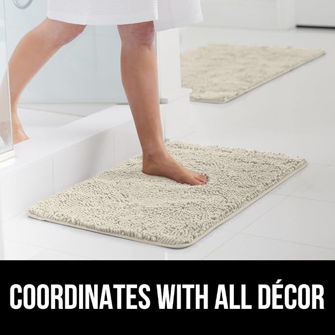 GORILLA GRIP Bath Rug Mat 30x20, Thick Absorbent Chenille, Quick Dry Microfiber - Image 9