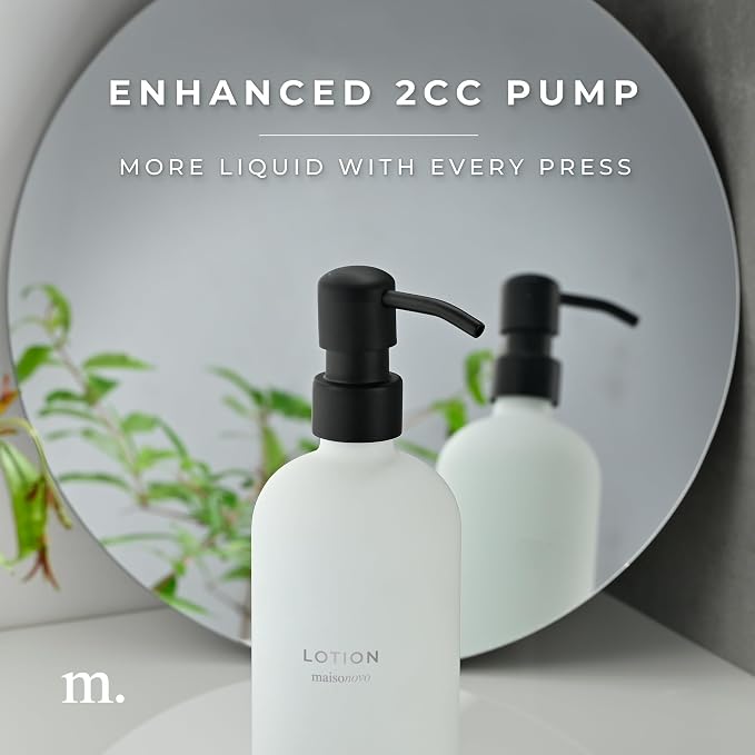 MaisoNovo Soap Dispenser 1-Piece Set | 16.9oz White Bottles - Image 5