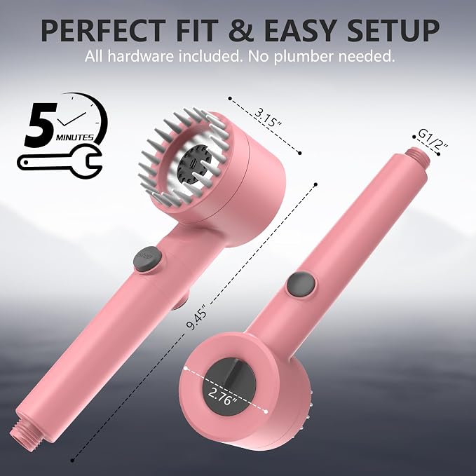 Filtered Shower Head with Handheld, High Pressure Water Flow and Multiple Spray - Image 6