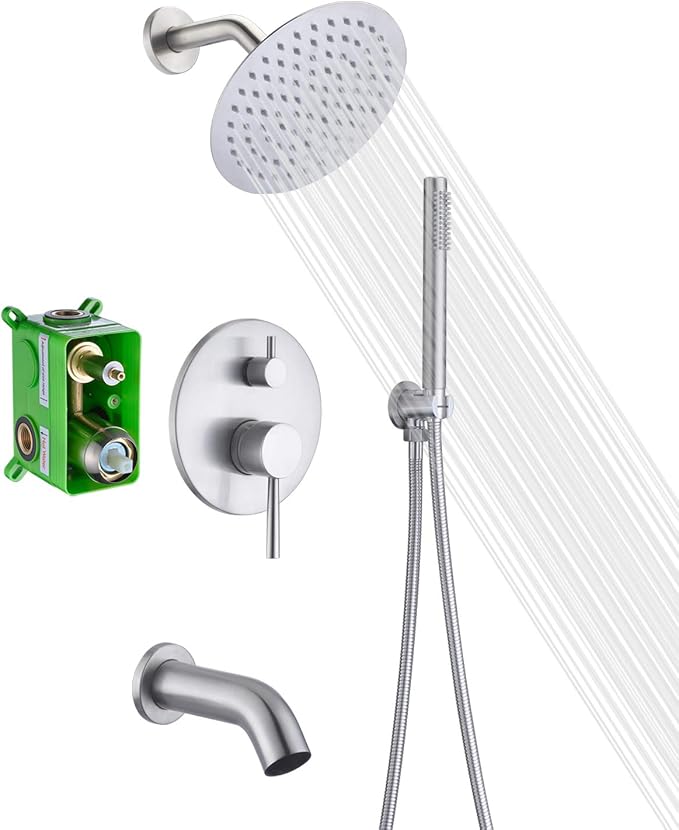 Brushed Nickel Shower System by SUMERAINFAUCETS