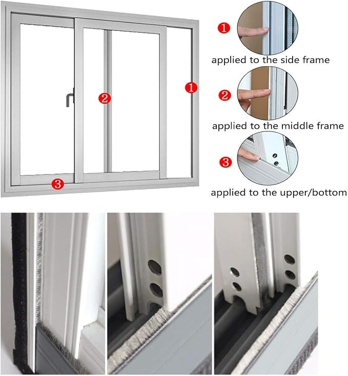 33ft Weather Stripping Brush for Sliding Windows/Doors Frame Side, Pile Self - Image 7