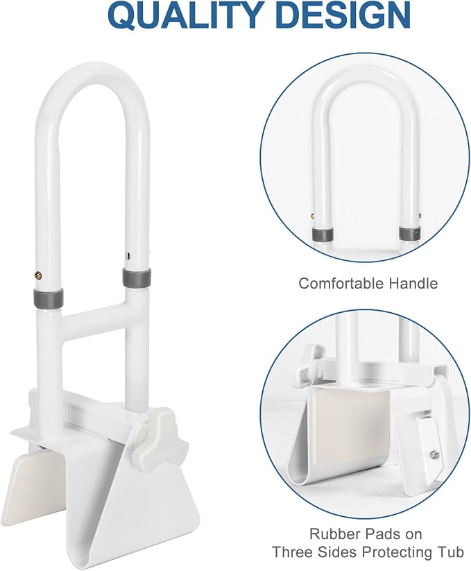 Adjustable Bathtub Safety Rail for Elderly, Tub Grab Bar for Bathroom, - Image 7