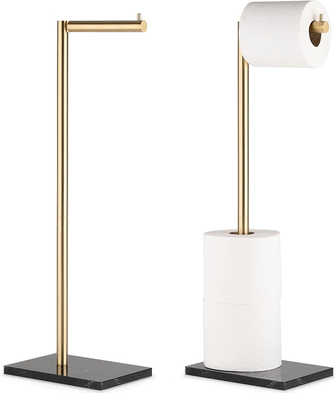 MARMOLUX ACC Free Standing Gold Toilet Paper Holder Stand by MARMOLUXACC