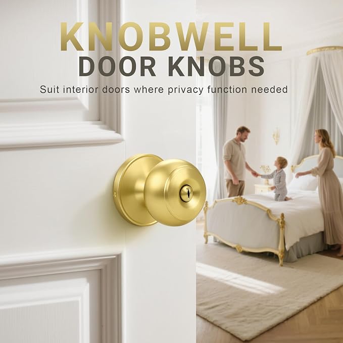 KNOBWELL 6 Pack Privacy Door Knob - Image 2