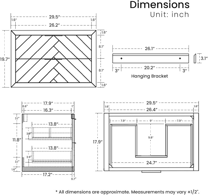 30 in. Wall Mounted Bathroom Vanity - Image 2