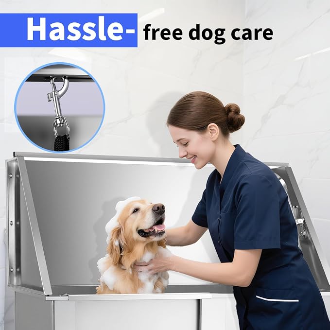 Dog Washing Station 50" Stainless Steel Dog Bathing Station - Image 7