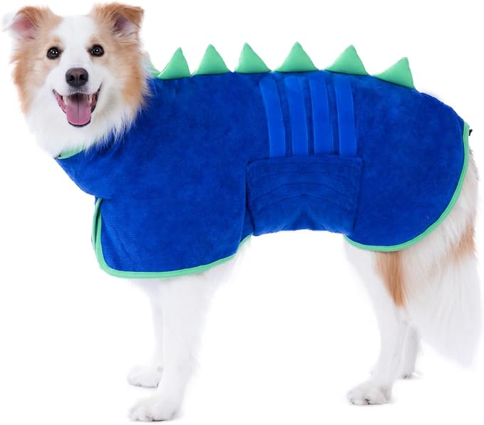 Super Absorbent Dog Bathrobe, Microfiber Bath Robe Towel by HezzLuv
