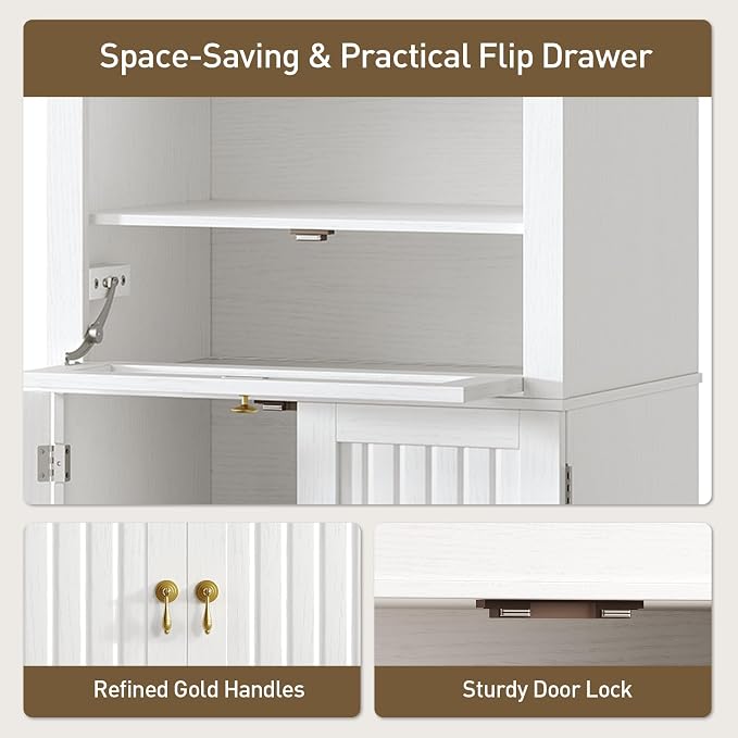 66" Tall Bathroom Storage Cabinet - Image 5