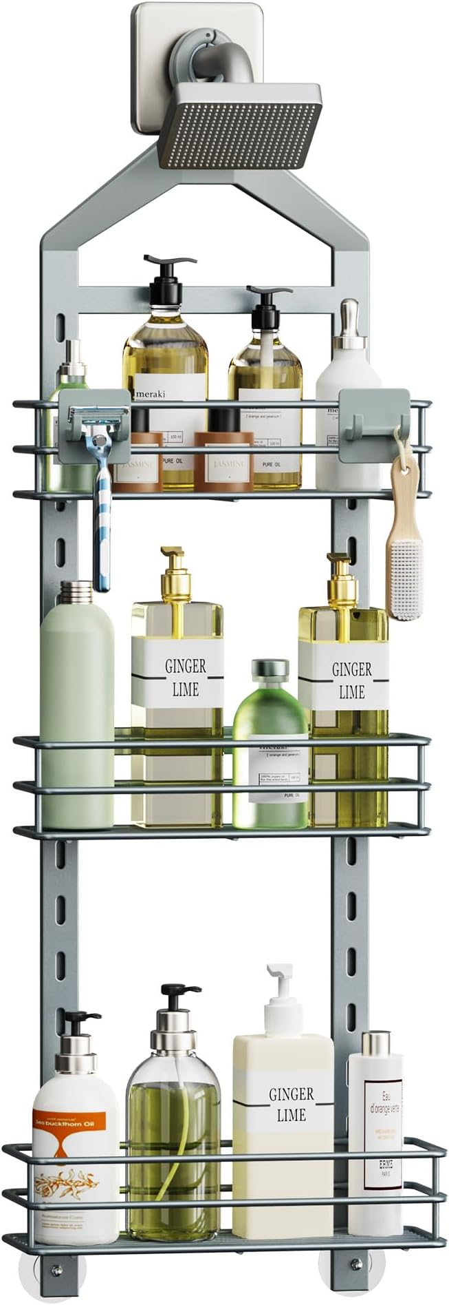 Orimade Adjustable Anti-slip Shower Caddy Overhead, Rustproof Hanging Shower by Orimade