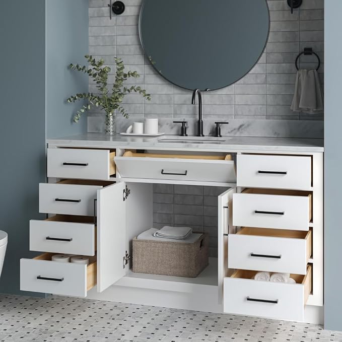 ARIEL Bathroom Vanity 61" White - Image 4