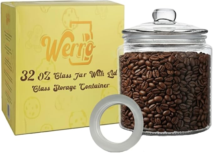 32 oz Glass Jar With Lid by Unknown