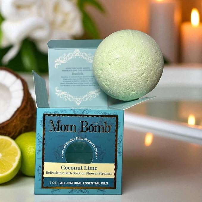 Mom Bomb Coconut Lime Bath Bomb – Essential Oils, Clean Ingredients – Relaxing - Image 5