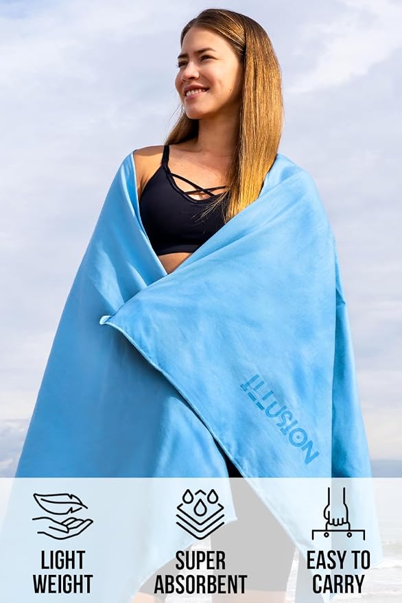 illusion Extra Large Microfibre Swimming Towel–Compact, Lightweight & Quick Dry - Image 2