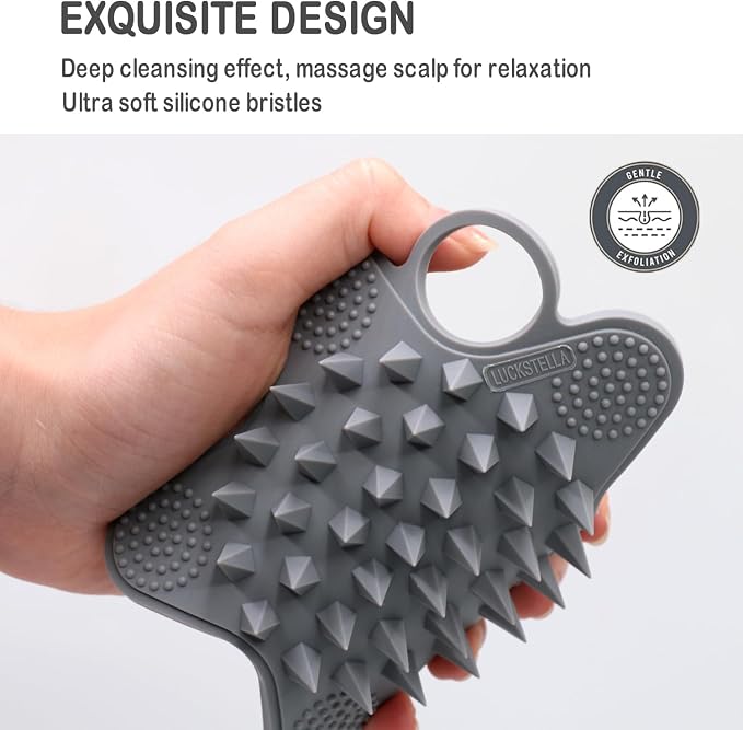 LUCKSTELLA Food-Grade Silicone Body Scrubber, Dual-Sided Silicone Body Brush - Image 3