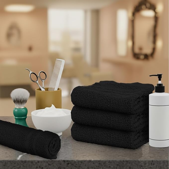 24 Pack Black Hand Towels 100% Cotton Spa Towels – 16x27 inches Highly - Image 5