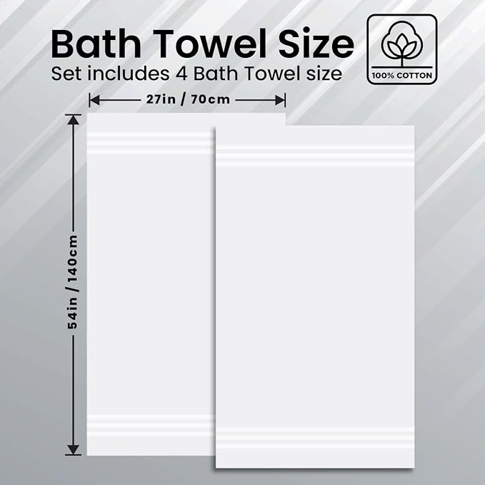 Infinitee Xclusives 100% Cotton Luxury Bath Towels Set of 2 - Image 3