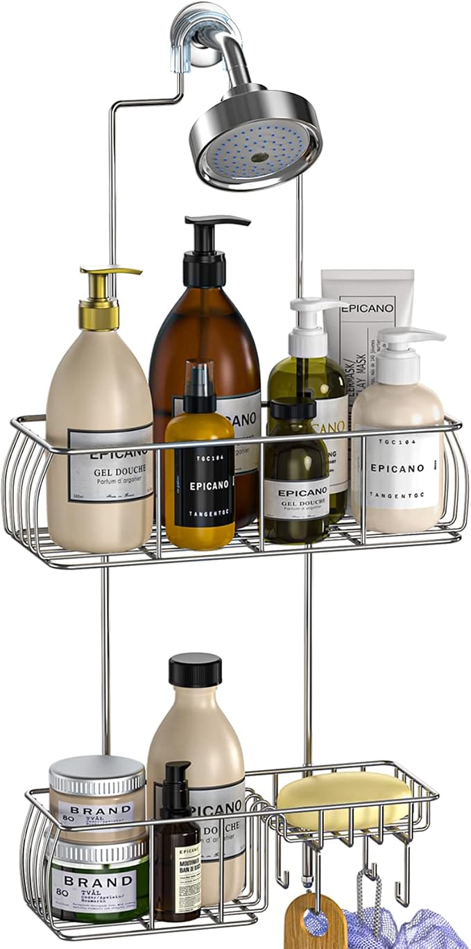 Epicano Anti-Swing Hanging Shower Caddy Stainless Steel 304, Over Head Shower by Epicano