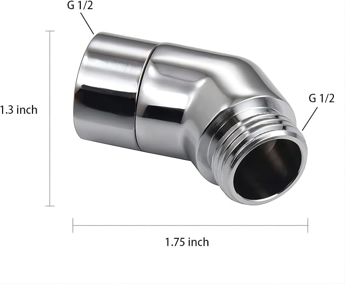 Shower Head Adapter, Solid Brass 135 Degree Shower Elbow Adapter, G1/2" Showers - Image 6