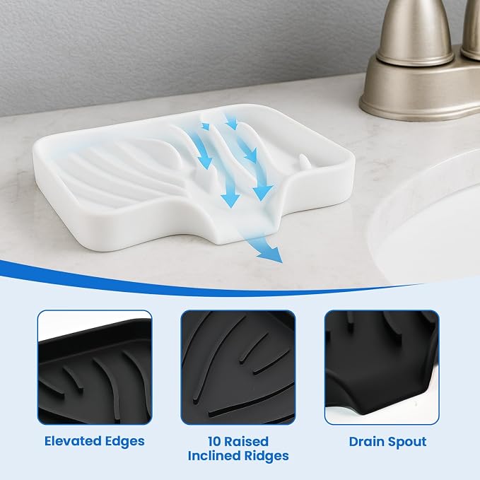 3 Pack Silicone Soap Dish with Drain - Image 7