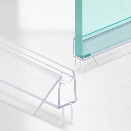 2-Pack Shower Door Bottom Seal, Ultra Clear Glass Shower Door Seal Strip by AquivaCoast