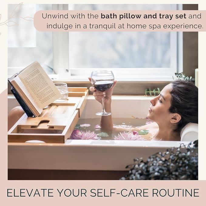 Bath Pillow and Bathtub Tray Set - Image 8