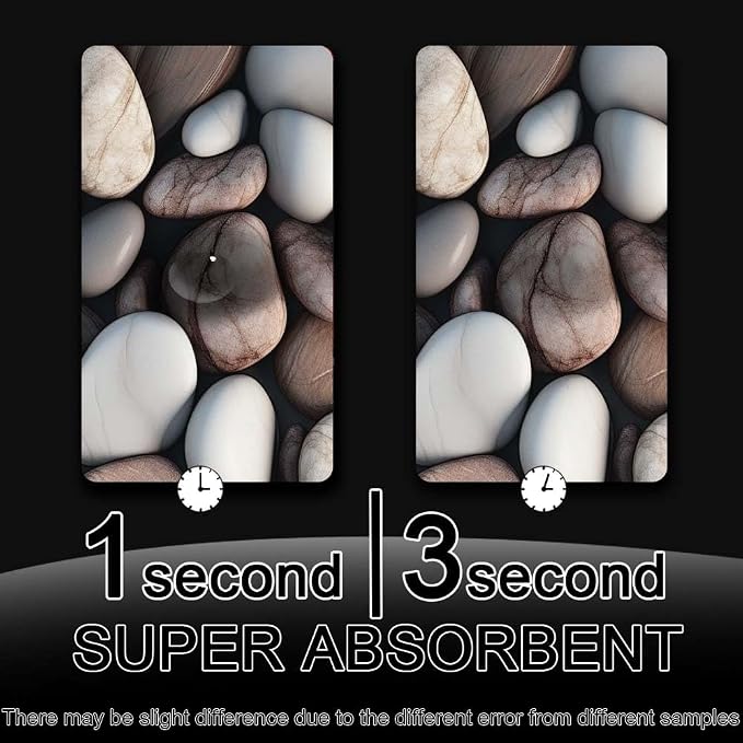 Bath Mat Rug, Rounded River Stones Non Slip Quick Dry Super Absorbent Thin - Image 6