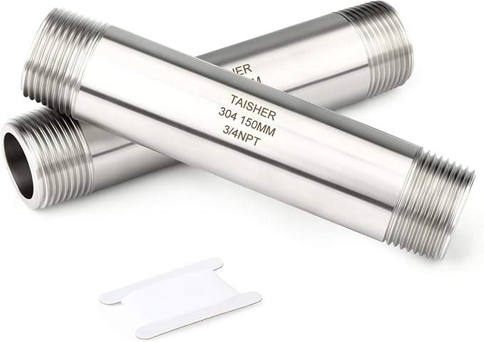 TAISHER 2PCS Stainless Steel Pipe Fittings, 3/4" NPT Male x 3/4" NPT Male by TAISHER