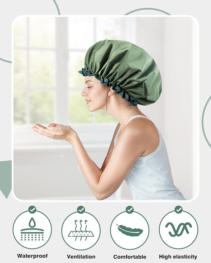 Aquior Shower Caps, Reusable Shower Cap - Image 4