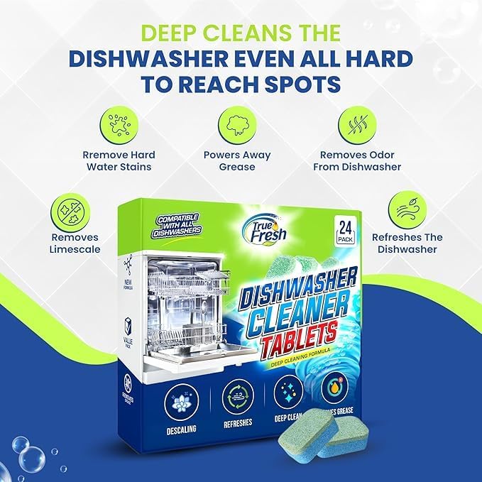 True Fresh Dishwasher Cleaner & Deodorizer Tablets 24-Pack – Deep Clean - Image 3