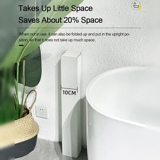 Adjustable Foldable Dust-Proof Bathtub Cover White, Waterproof Shutter Bathtub - Image 4