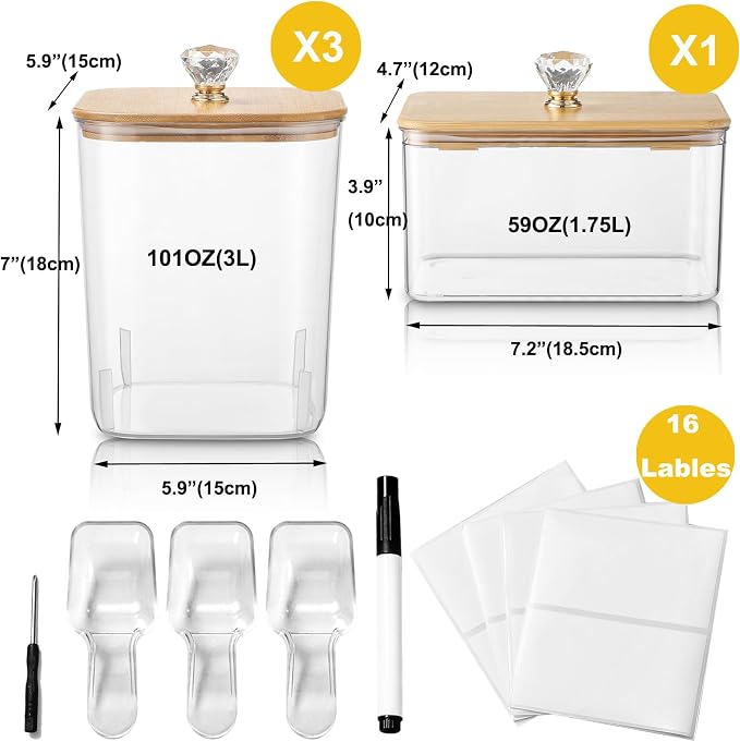Large 4 Pack Laundry Pods Container & Laundry Powder Container, Plastic Laundry - Image 7