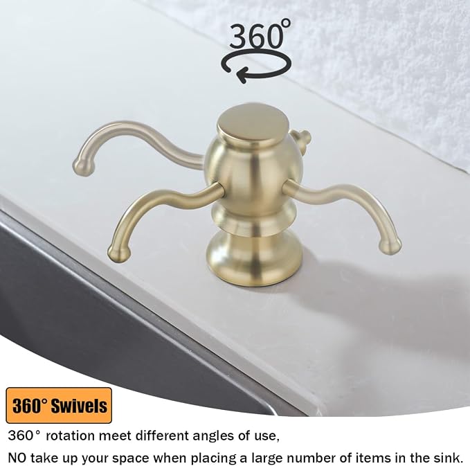 RANDOM Brushed Gold Soap Dispenser - Image 4